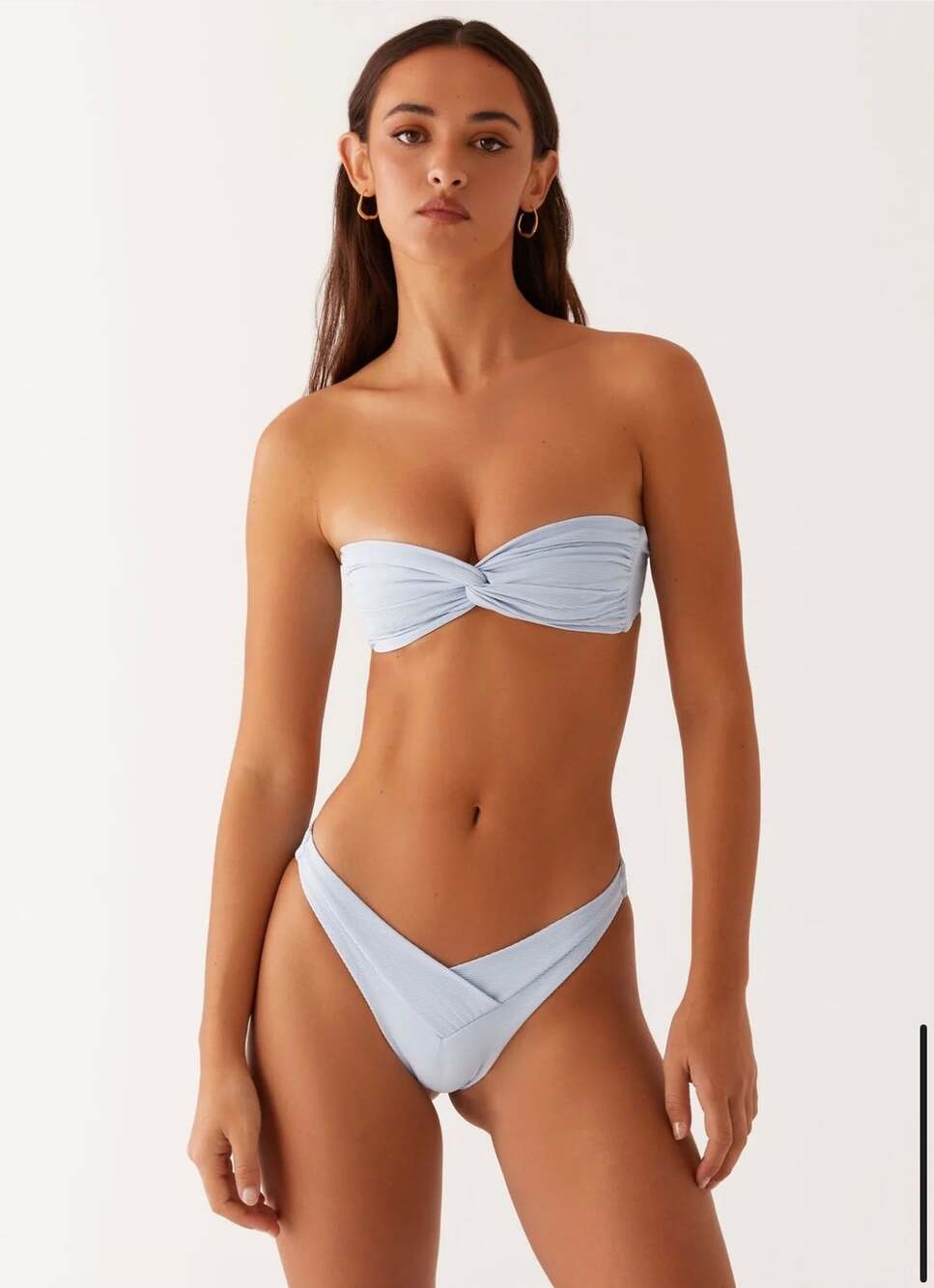 NEW Peppermayo Delta Ribbed Bikini Set Blue Size Medium